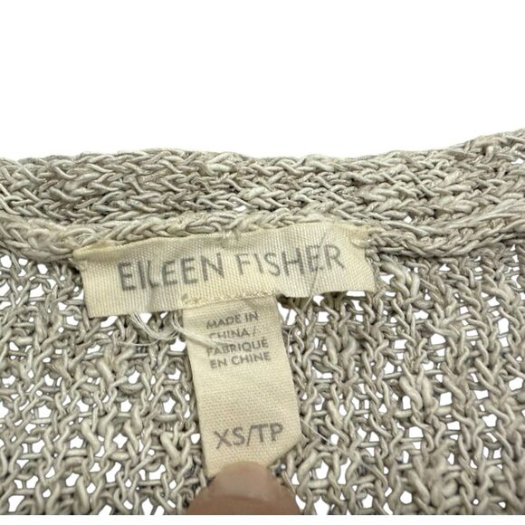 Eileen Fisher Organic Melange Linen Grain Knit Pullover Top Tunic Size XS - Picture 4 of 7